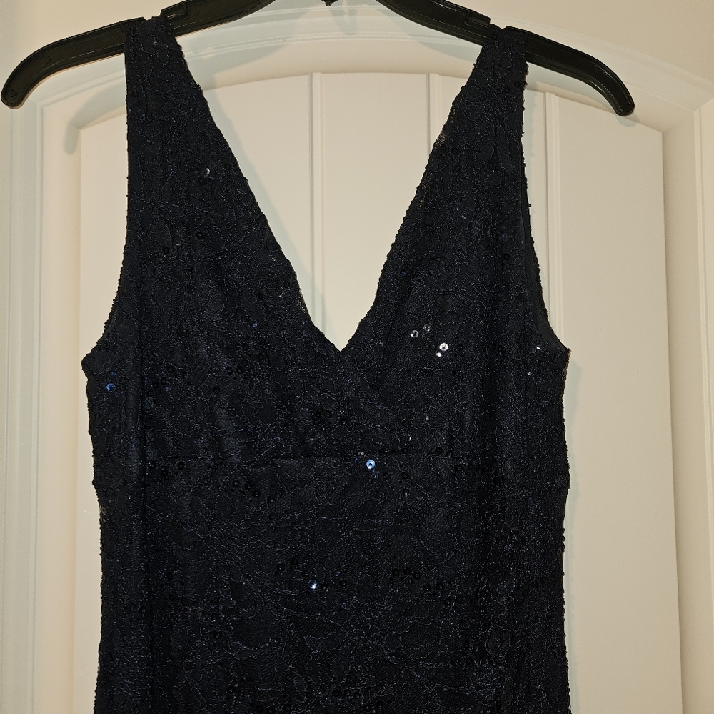 Lauren by Ralph Lauren Navy Sequin Long Dress
